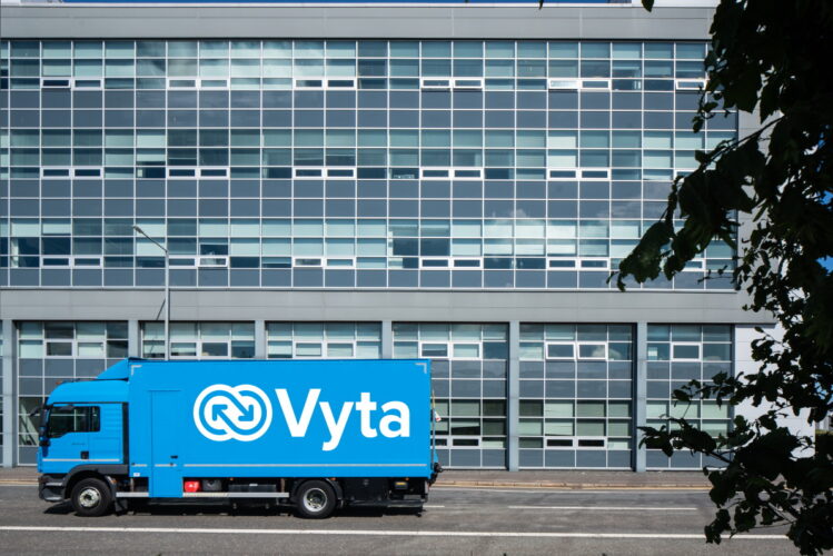 Vyta lorry collecting redundant IT equipment from a clients site