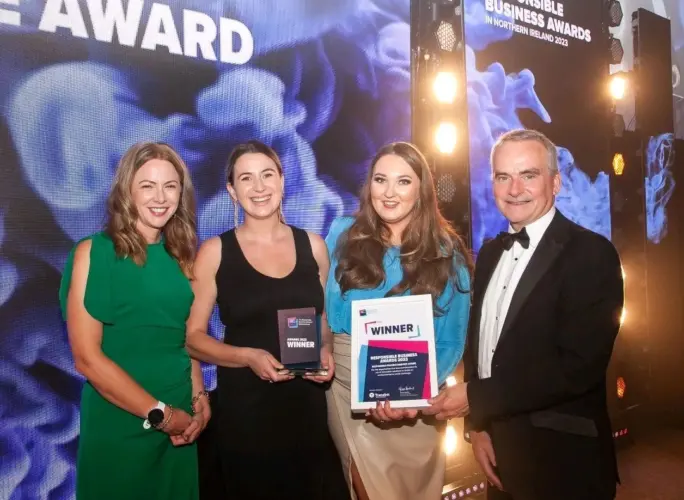 Vyta staff receiving the Responsible Product/Service Award 2023